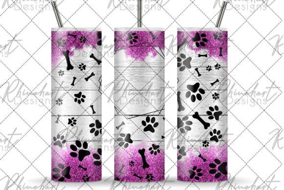 Download Pink Glitter Dog Straight Tumbler Wrap - Straight tumbler Collection