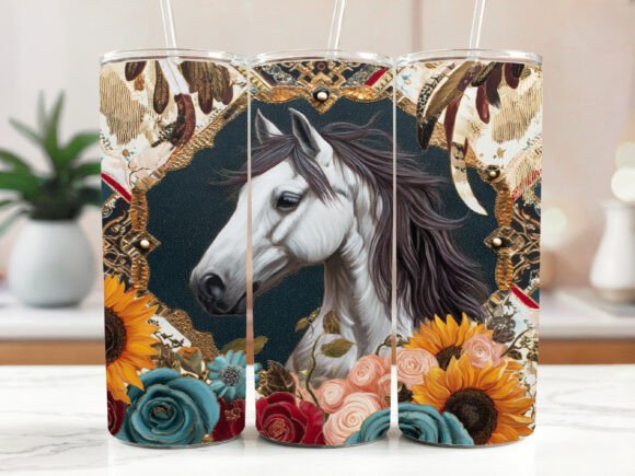 Download Horses 20 Oz Straight Tumbler - Straight tumbler Collection
